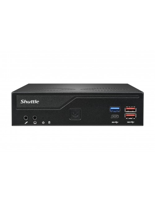 Shuttle Slim PC DH770 , S1700, 2x HDMI, 2x DP , 2x 2.5G LAN, 2x COM, 8x USB, 1x 2.5", 2x M.2, fonctionnement permanent 24 7,