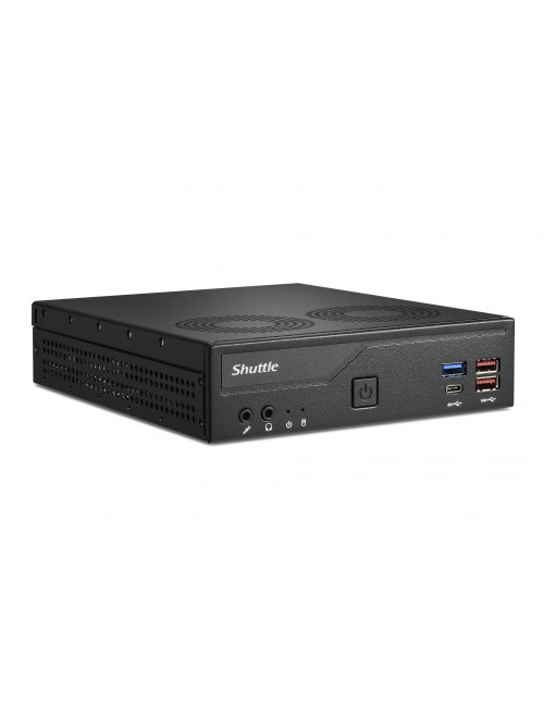 Shuttle Slim PC DH770 , S1700, 2x HDMI, 2x DP , 2x 2.5G LAN, 2x COM, 8x USB, 1x 2.5", 2x M.2, fonctionnement permanent 24 7,