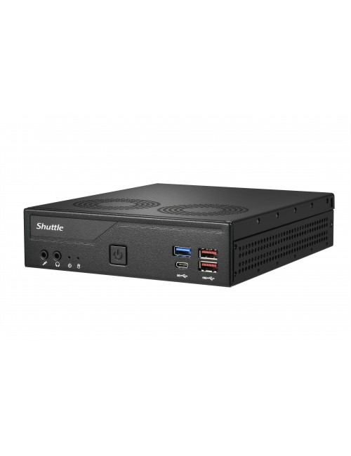 Shuttle Slim PC DH770 , S1700, 2x HDMI, 2x DP , 2x 2.5G LAN, 2x COM, 8x USB, 1x 2.5", 2x M.2, fonctionnement permanent 24 7,