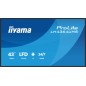 iiyama LH4364UHS-B1AG Écran d'affichage dynamique Écran plat de signalisation numérique 109,2 cm (43") LED Wifi 500 cd/m² 4K