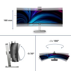 Philips 49B2U6903CH 00 écran plat de PC 124 cm (48.8") 5120 x 1440 pixels Dual QHD LCD Gris