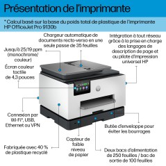 HP OfficeJet Pro 9130b Sans fil All-in-One Couleur Imprimante, Impression recto-verso copieur, scanner
