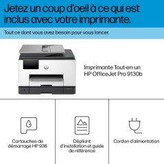 HP OfficeJet Pro 9130b Sans fil All-in-One Couleur Imprimante, Impression recto-verso copieur, scanner