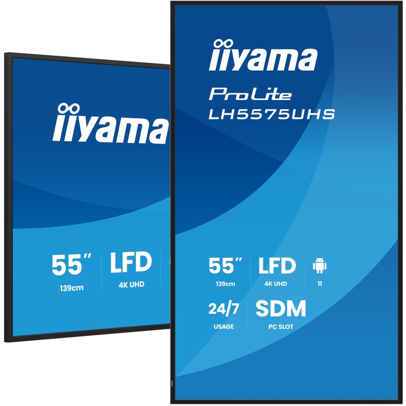 iiyama LH5575UHS-B2AG Écran d'affichage dynamique Écran plat de signalisation numérique 138,7 cm (54.6") LCD Wifi 500 cd/m² 4K