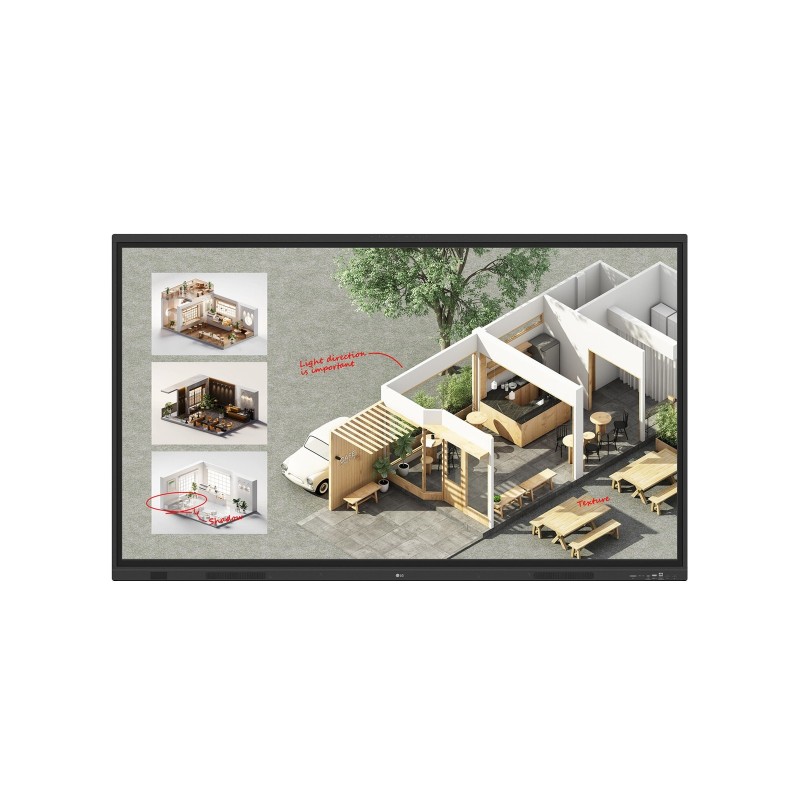 LG CreateBoard Standard tableau blanc interactif 190,5 cm (75") 3840 x 2160 pixels Écran tactile Noir