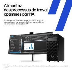 HP Z2 Tower G1i Intel Core Ultra 7 265 16 Go DDR5-SDRAM 1 To SSD Windows 11 Pro Station de travail AI Workstation, AI PC Noir