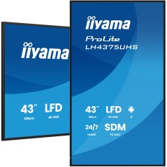iiyama LH4375UHS-B2AG Écran d'affichage dynamique Écran plat de signalisation numérique 108 cm (42.5") LCD Wifi 500 cd m² 4K