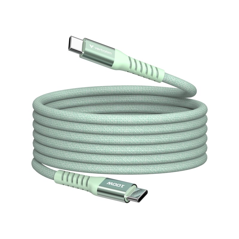 Verbatim 31855 câble USB USB 2.0 1,2 m USB C 0,48 Gbit/s 100 W Vert Verbatim 31855 câble USB USB 2.0 1,2 m USB C 0,48 Gbit/s 100 W Vert