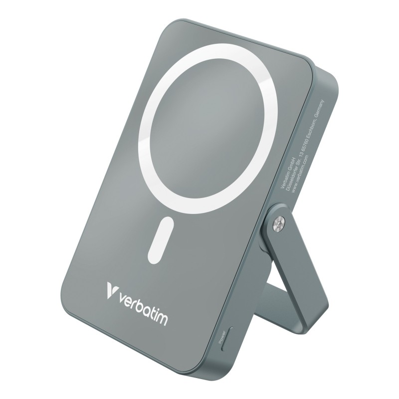 Verbatim Charge 'n' Go Magnetic Wireless Lithium Polymère (LiPo) 10000 mAh Recharge sans fil Gris Verbatim Charge 'n' Go Magnetic Wireless Lithium Polymère (LiPo) 10000 mAh Recharge sans fil Gris