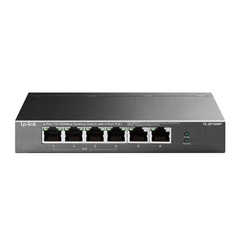 TP-Link TL-SF1006P commutateur réseau Non-géré Fast Ethernet (10/100) Connexion Ethernet, supportant l'alimentation via ce port TP-Link TL-SF1006P commutateur réseau Non-géré Fast Ethernet (10/100) Connexion Ethernet, supportant l'alimentation via ce port