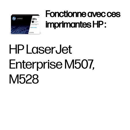 HP Toner noir LaserJet 89X authentique grande capacité