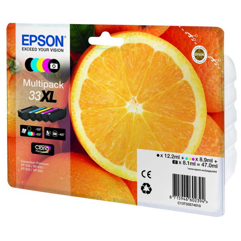Epson Oranges Multipack 5-colours 33XL Claria Premium Ink Epson Oranges Multipack 5-colours 33XL Claria Premium Ink