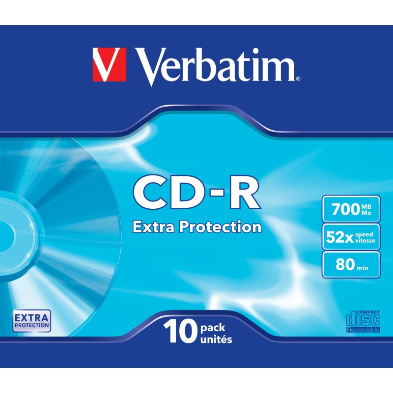 Verbatim CD-R Extra Protection 700 Mo 52x 10 pièce(s) Verbatim CD-R Extra Protection 700 Mo 52x 10 pièce(s)