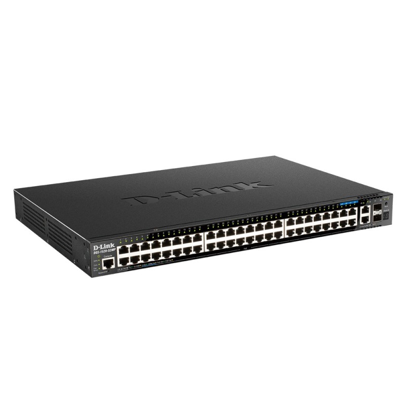 D-Link DGS-1520-52MP Géré L3 Gigabit Ethernet (10/100/1000) Connexion Ethernet, supportant l'alimentation via ce port (PoE) 1U D-Link DGS-1520-52MP Géré L3 Gigabit Ethernet (10/100/1000) Connexion Ethernet, supportant l'alimentation via ce port (PoE) 1U