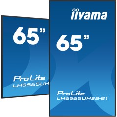 iiyama LH6565UHSB-B1 Écran d'affichage dynamique En forme de kiosk 163,8 cm (64.5") LED Wifi 800 cd m² 4K Ultra HD Noir Intégré