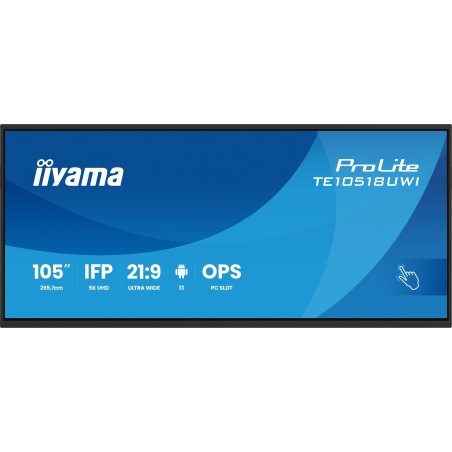 iiyama TE10518UWI-B1AG Écran d'affichage dynamique En forme de kiosk 2,66 m (104.6") LED Wifi 450 cd m² 5K Ultra HD Noir Écran