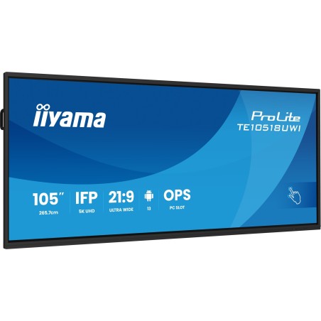 iiyama TE10518UWI-B1AG Écran d'affichage dynamique En forme de kiosk 2,66 m (104.6") LED Wifi 450 cd/m² 5K Ultra HD Noir Écran