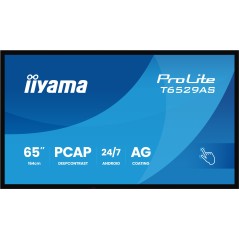 iiyama T6529AS-B1AG Écran d'affichage dynamique En forme de kiosk 163,8 cm (64.5") LED Wifi 420 cd/m² 4K Ultra HD Noir Écran