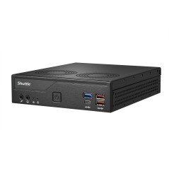 Shuttle Slim PC DH770 , S1700, 2x HDMI, 2x DP , 2x 2.5G LAN, 2x COM, 8x USB, 1x 2.5", 2x M.2, fonctionnement permanent 24 7,