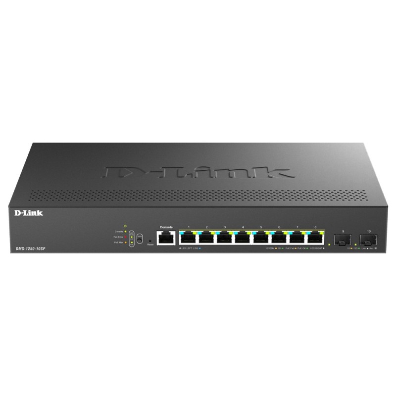 D-Link DMS-1250-10SP/E commutateur réseau Géré 2.5G Ethernet (100/1000/2500) Connexion Ethernet, supportant l'alimentation via D-Link DMS-1250-10SP/E commutateur réseau Géré 2.5G Ethernet (100/1000/2500) Connexion Ethernet, supportant l'alimentation via