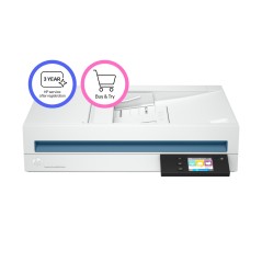 HP ScanJet Pro N4600 fnw1 Scanner à plat A4 avec chargeur automatique, jusqu’à 40 ppm/80 ipm, 1200 x 1200 DPI