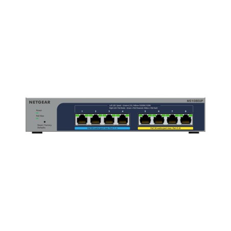 NETGEAR MS108EUP Géré L2 L3 2.5G Ethernet (100 1000 2500) Connexion Ethernet, supportant l'alimentation via ce port (PoE) Gris