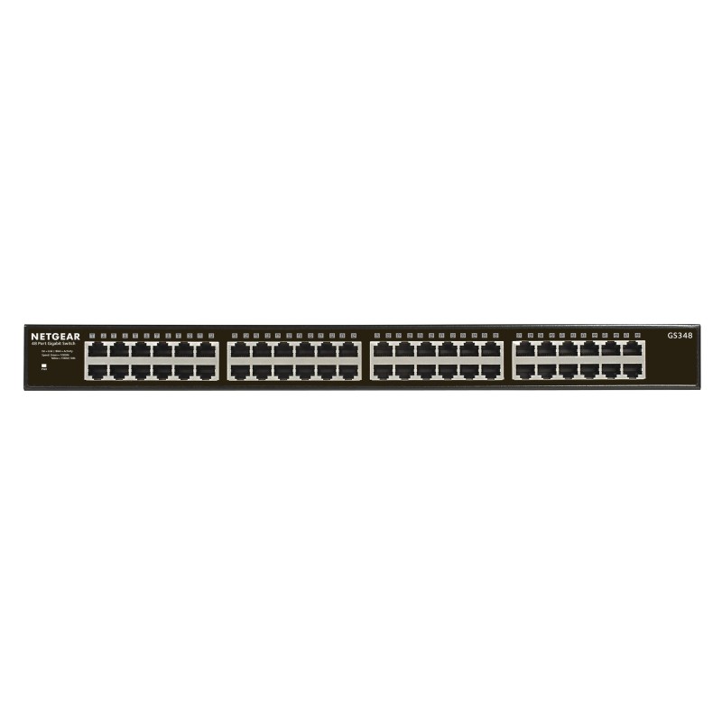 NETGEAR GS348 Non-géré Gigabit Ethernet (10/100/1000) 1U Noir NETGEAR GS348 Non-géré Gigabit Ethernet (10/100/1000) 1U Noir