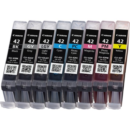 Canon Multipack de 8 cartouche d'encre CLI-42 BK GY LGY C M Y PC PM