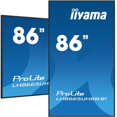 iiyama LH8665UHSB-B1 Écran d'affichage dynamique En forme de kiosk 2,18 m (86") LED Wifi 800 cd m² 4K Ultra HD Noir Intégré