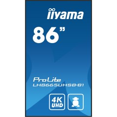 iiyama LH8665UHSB-B1 Écran d'affichage dynamique En forme de kiosk 2,18 m (86") LED Wifi 800 cd m² 4K Ultra HD Noir Intégré
