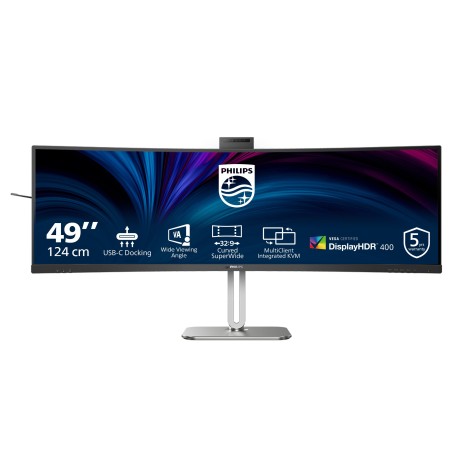 Philips 5000 series 49B2U5900CH 00 écran plat de PC 124 cm (48.8") 5120 x 1440 pixels Dual QHD LCD Noir