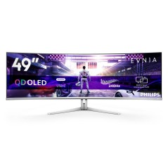 Philips Evnia 8000 49M2C8900 00 écran plat de PC 124,2 cm (48.9") 5120 x 1440 pixels Dual QHD QD-OLED Blanc