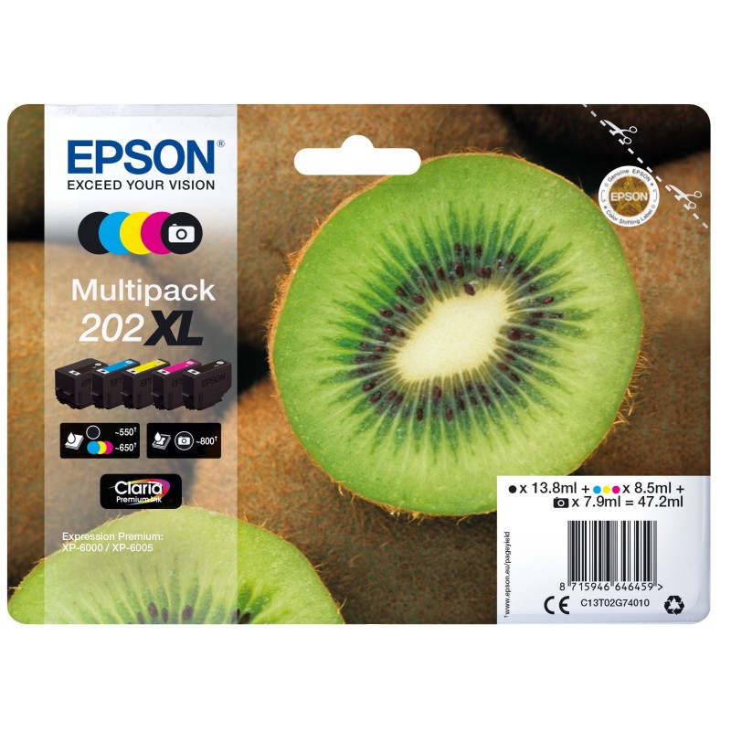 Epson Kiwi Multipack 5-colours 202XL Claria Premium Ink Epson Kiwi Multipack 5-colours 202XL Claria Premium Ink