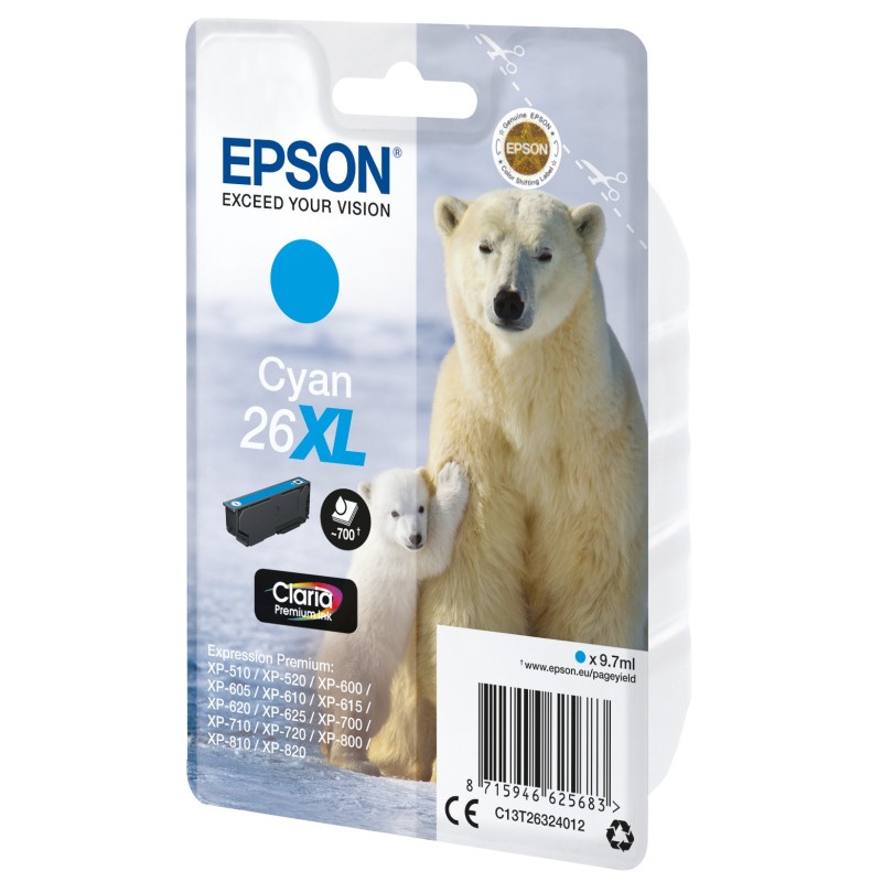 Epson Polar bear Cartouche "Ours Polaire" - Encre Claria Premium C (XL) Epson Polar bear Cartouche "Ours Polaire" - Encre Claria Premium C (XL)