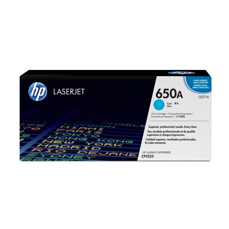 HP 650A toner LaserJet cyan authentique HP 650A toner LaserJet cyan authentique