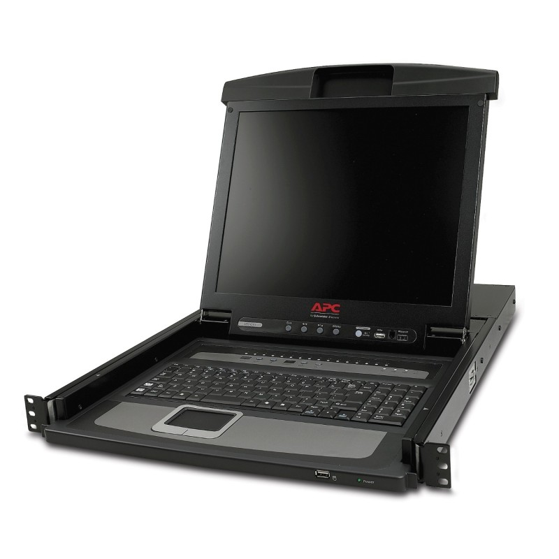 APC Console LCD pour rack 17" avec commutateur KVM analogique intégré 16 ports APC Console LCD pour rack 17" avec commutateur KVM analogique intégré 16 ports