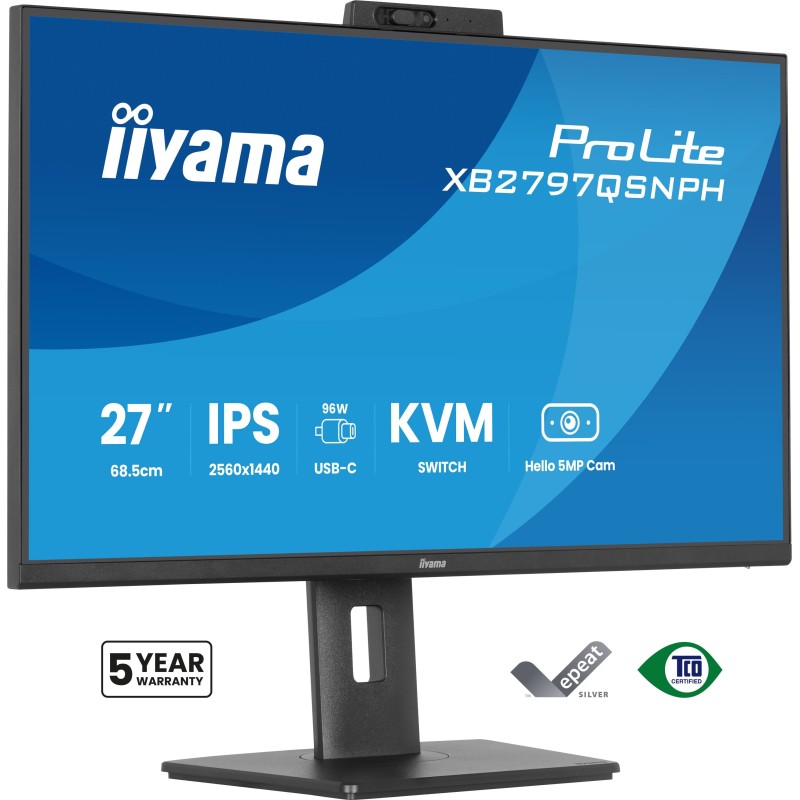 iiyama ProLite XB2797QSNPH-B1 27IN IPS LCD 4MS 2560X1440 350CD/M2 HDMI/DP/USB 2 écran plat de PC 68,6 cm (27") 2560 x 1440 iiyama ProLite XB2797QSNPH-B1 27IN IPS LCD 4MS 2560X1440 350CD/M2 HDMI/DP/USB 2 écran plat de PC 68,6 cm (27") 2560 x 1440