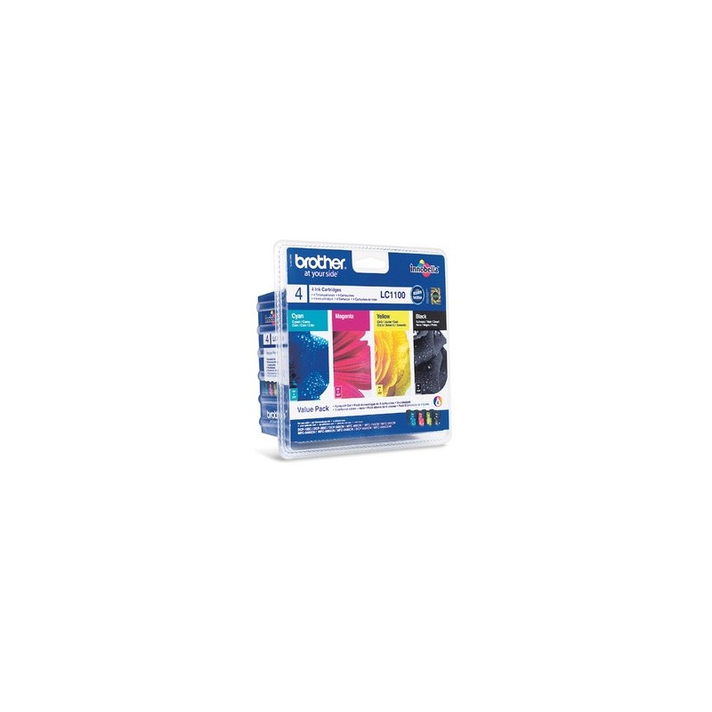 Brother LC1100VALBPRF cartouche d'encre 4 pièce(s) Original Rendement standard Noir, Cyan, Magenta, Jaune Brother LC1100VALBPRF cartouche d'encre 4 pièce(s) Original Rendement standard Noir, Cyan, Magenta, Jaune