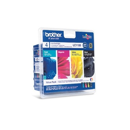Brother LC1100VALBPRF cartouche d'encre 4 pièce(s) Original Rendement standard Noir, Cyan, Magenta, Jaune