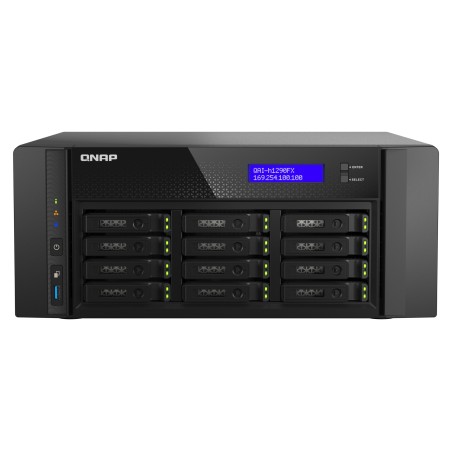QNAP QAI-h1290FX NAS Tower EPYC 7302P 128 Go DDR4 0 To QuTS hero Noir