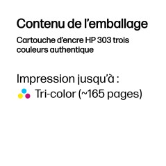 HP Cartouche d’encre 303 trois couleurs authentique