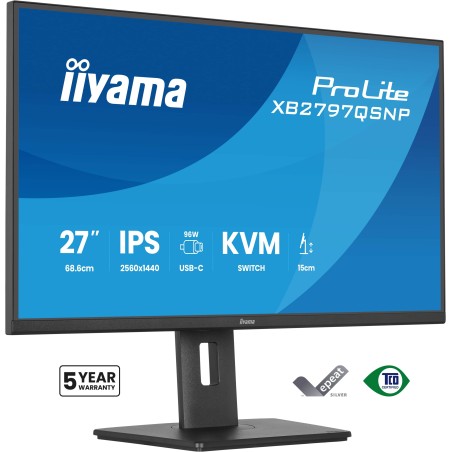 iiyama ProLite XB2797QSNP-B1 écran plat de PC 68,6 cm (27") 2560 x 1440 pixels Quad HD LCD Noir
