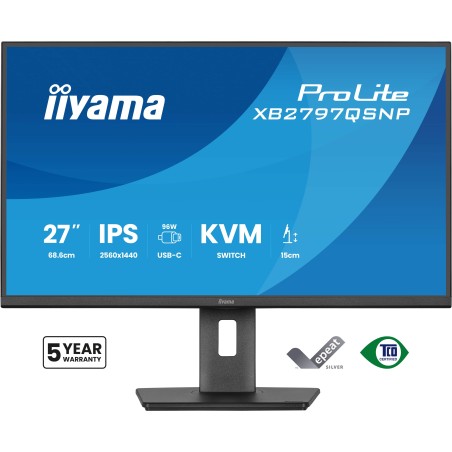 iiyama ProLite XB2797QSNP-B1 écran plat de PC 68,6 cm (27") 2560 x 1440 pixels Quad HD LCD Noir