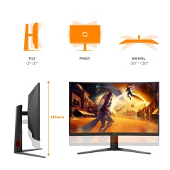 AOC G4 C32G4Z écran plat de PC 80 cm (31.5") 1920 x 1080 pixels Full HD LCD Noir, Rouge