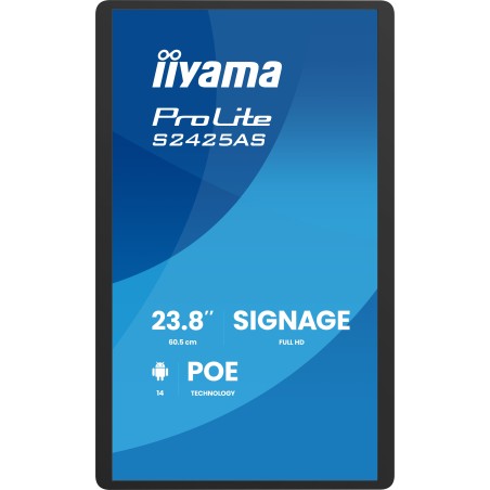 iiyama ProLite S2425AS-B1P Écran plat de signalisation numérique 60,5 cm (23.8") LCD Wifi 500 cd/m² Full HD Noir Intégré dans