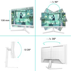 Philips Evnia 3000 24M2N3201P 00 écran plat de PC 60,5 cm (23.8") 1920 x 1080 pixels Full HD LCD Blanc