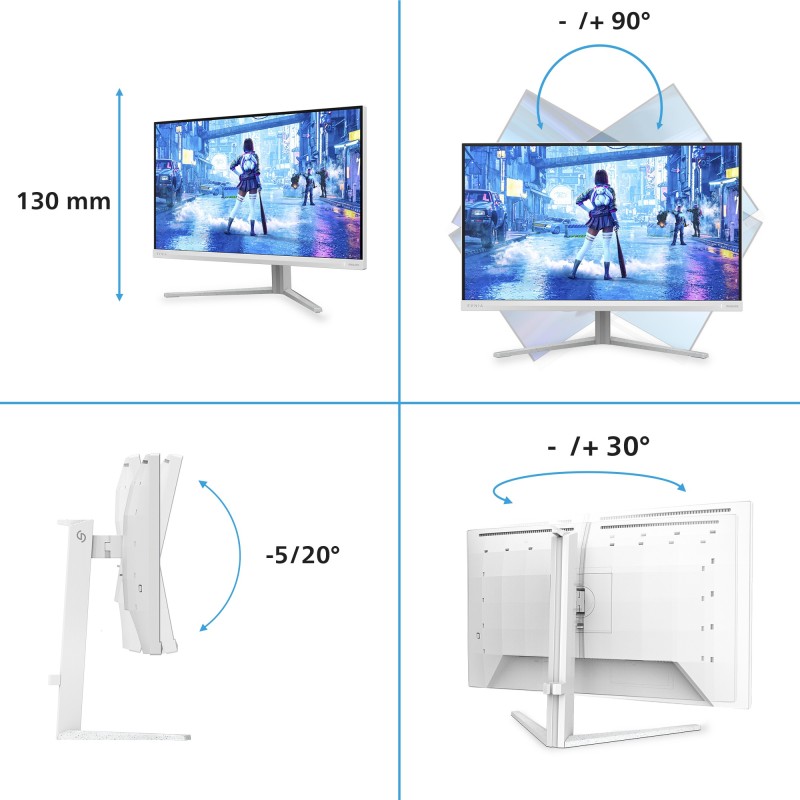 Philips Evnia 5000 27M2N5201P/00 écran plat de PC 68,6 cm (27") 1920 x 1080 pixels Full HD LCD Blanc