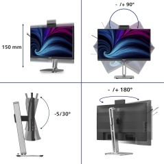 Philips 4000 series 24B2U4301H 00 écran plat de PC 60,5 cm (23.8") 1920 x 1080 pixels Full HD LCD Gris