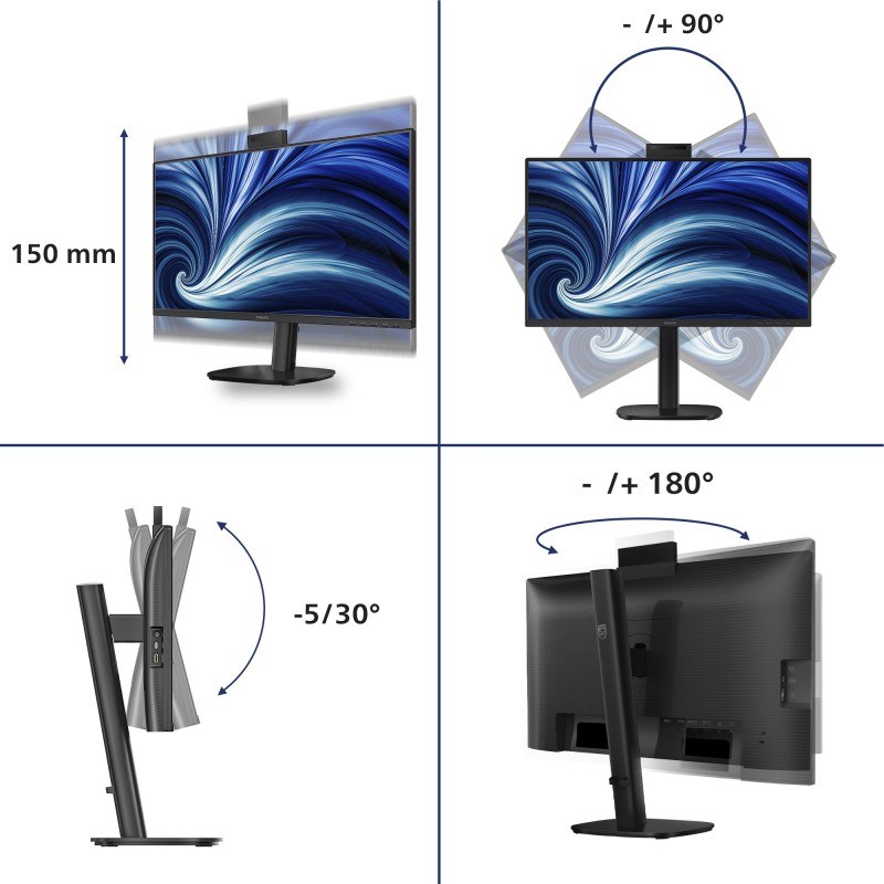Philips 3000 series 24B2U3301H/00 écran plat de PC 60,5 cm (23.8") 1920 x 1080 pixels Full HD LCD Noir