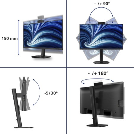 Philips 3000 series 24B2U3301H 00 écran plat de PC 60,5 cm (23.8") 1920 x 1080 pixels Full HD LCD Noir
